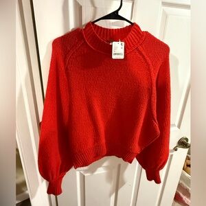 Free People Riley Sweater in Fiery Red